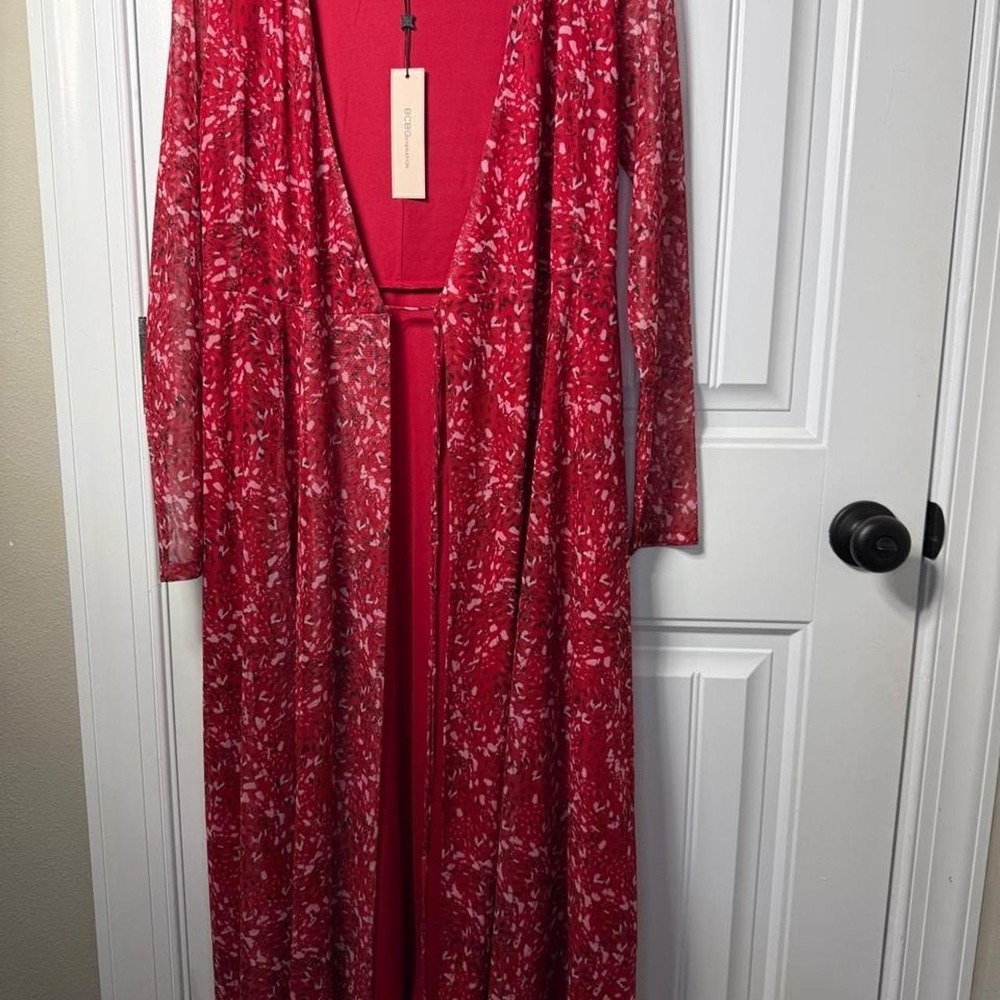Women's NWT BCBG Red Open Cardigan